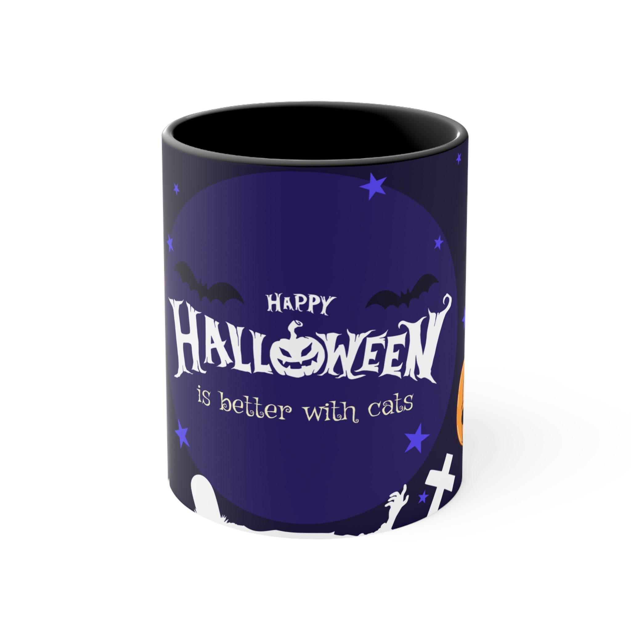 Happy Halloween with Witch's Cats | Colorful Accent Mugs